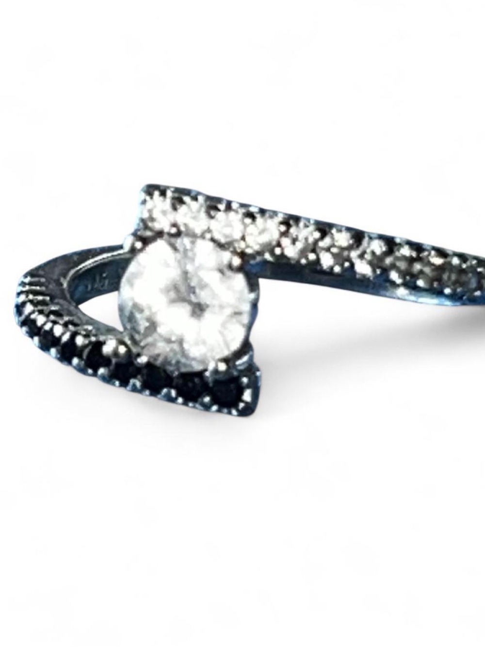 Vintage Silver-Tone CZ Bypass Engagement Ring i